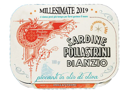 Sardinky v olivovém oleji pikantní  Millesimate 100g Pollastrini